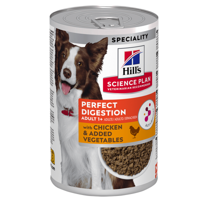 Hill's Science Plan Perfect Digestion Medium Adult 1+ Wet Dog Food with Chicken & Vegetables - 12 x 363g Can