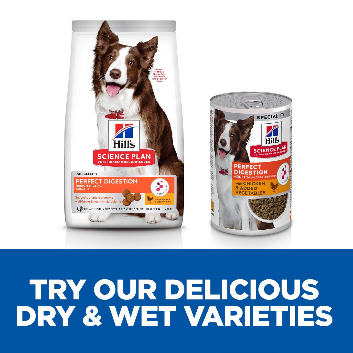 Hill's Science Plan Perfect Digestion Medium Adult 1+ Wet Dog Food with Chicken & Vegetables - 12 x 363g Can