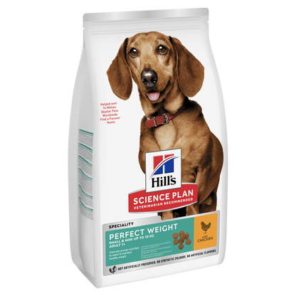 Hill's Science Plan Perfect Weight Adult Small & Mini Dry Dog Food with Chicken - 6kg
