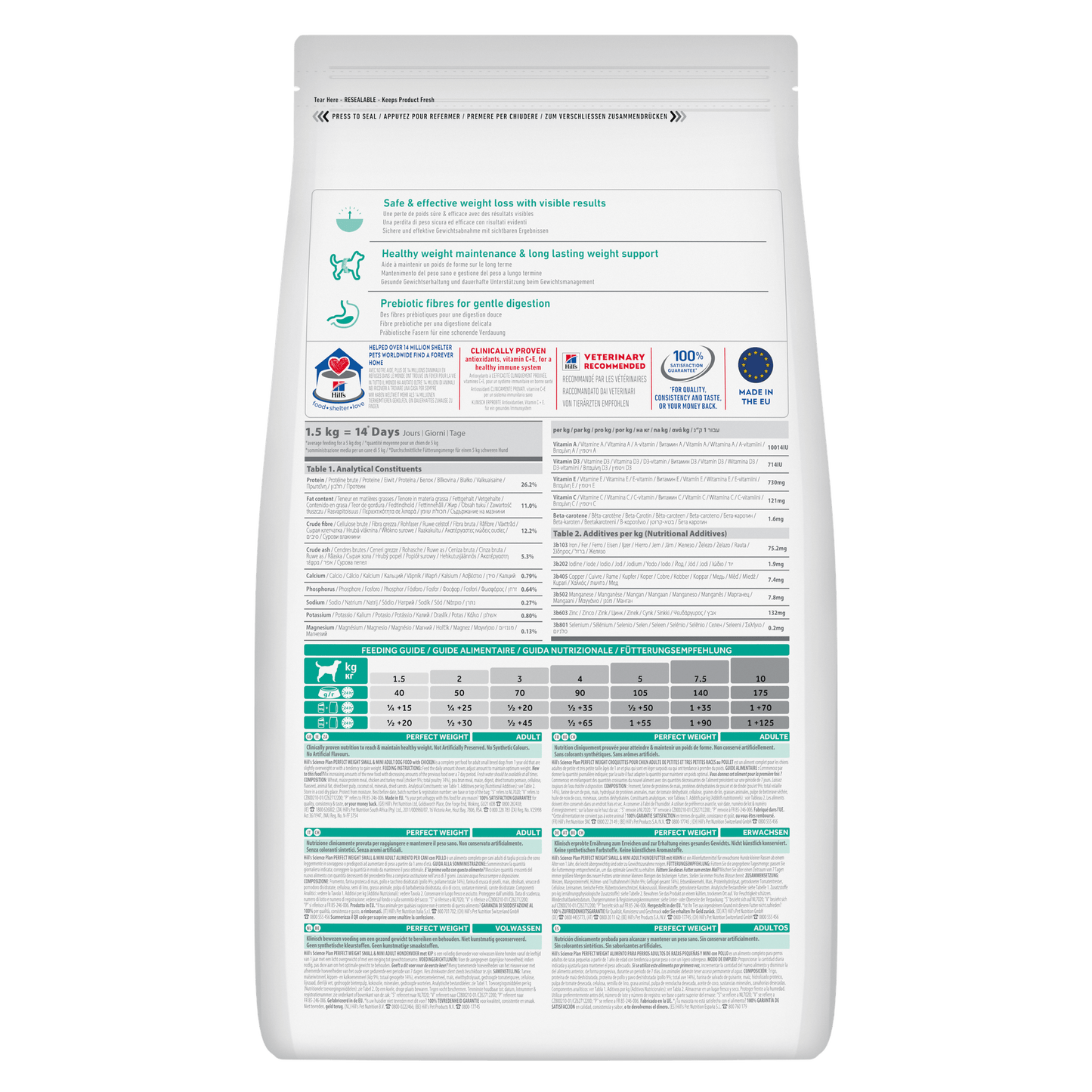 Hill's Science Plan Perfect Weight Adult Small & Mini Dry Dog Food with Chicken - 6kg