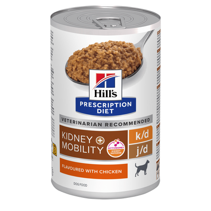Hill's Prescription Diet k/d + Mobility Wet Dog Food with Chicken - 12 x 370g Can