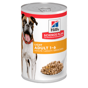 Hill's Science Plan Light Adult Medium Wet Dog Food with Chicken - 12 x 370g Can