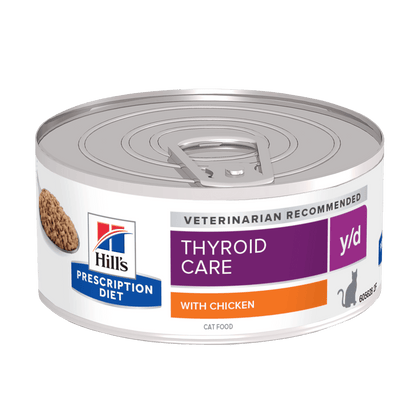 Hill's Prescription Diet y/d Thyroid Care Wet Cat Food with Chicken - 24 x 156g Can
