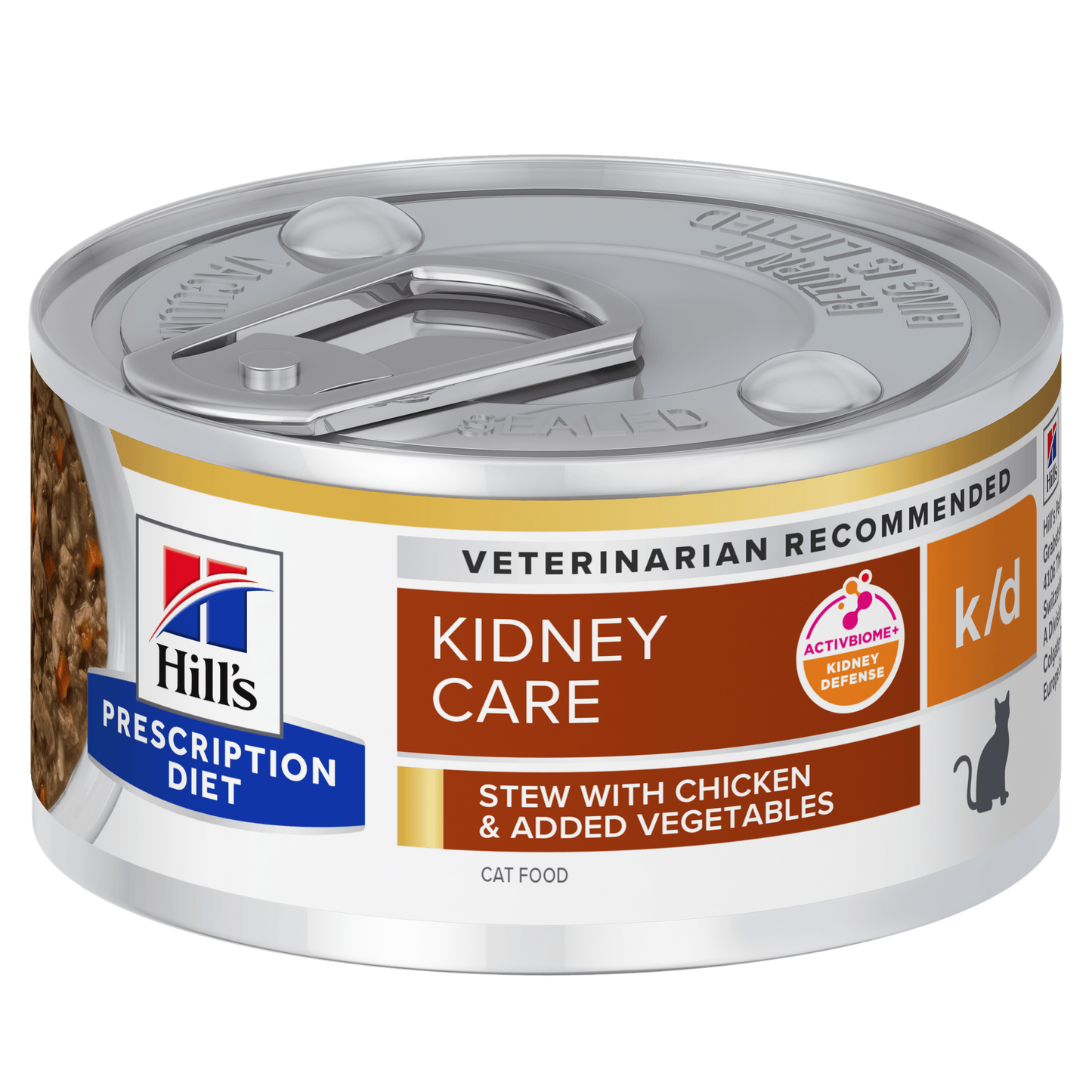 Hill's Prescription Diet k/d Kidney Care Stew Wet Cat Food with Chicken and added Vegetables - 24 x 82g Can