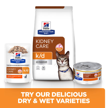 Hill's Prescription Diet k/d Kidney Care Stew Wet Cat Food with Chicken and added Vegetables - 24 x 82g Can