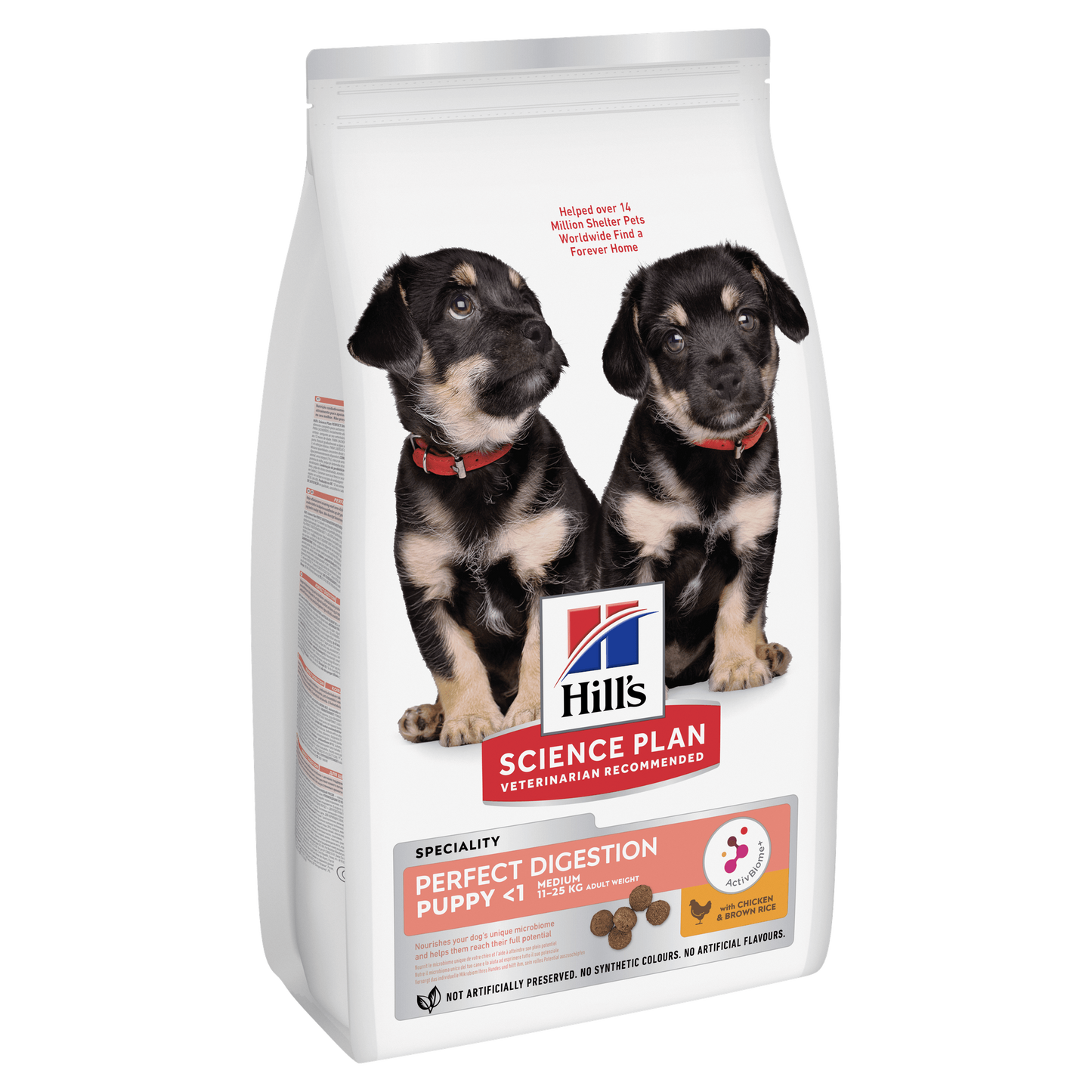Hill's Science Plan Perfect Digestion Medium Puppy Dry Food with Chicken and Brown Rice - 14kg Bag