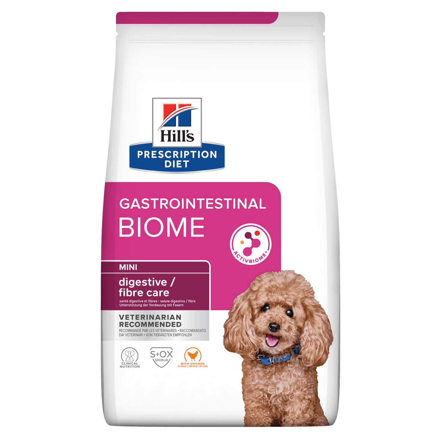 Hill’s Prescription Diet Gastrointestinal Biome Digestive/Fibre Care Mini Dry Dog Food with Chicken - 1kg Bag