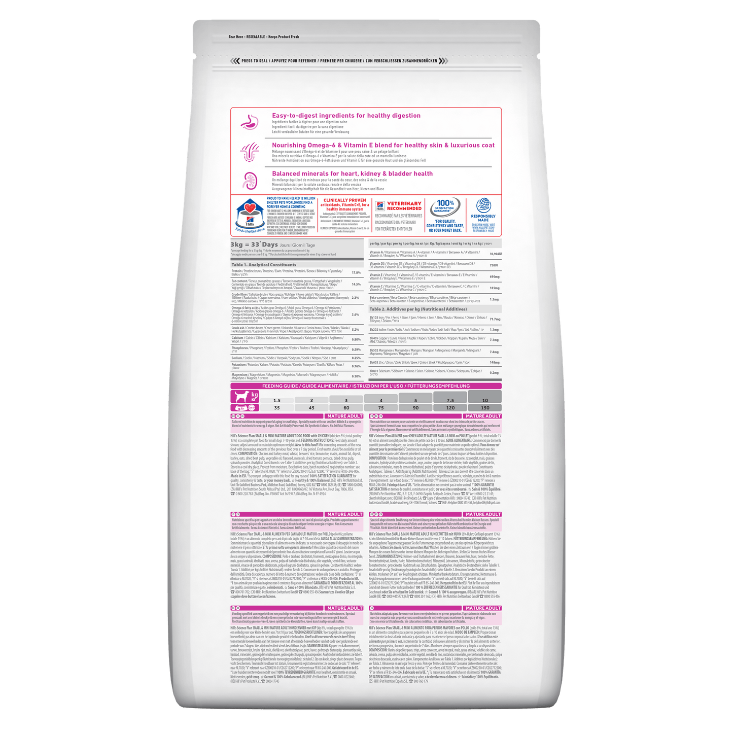 Hill's Science Plan Mature Adult Small & Mini Dry Dog Food with Chicken - 3kg