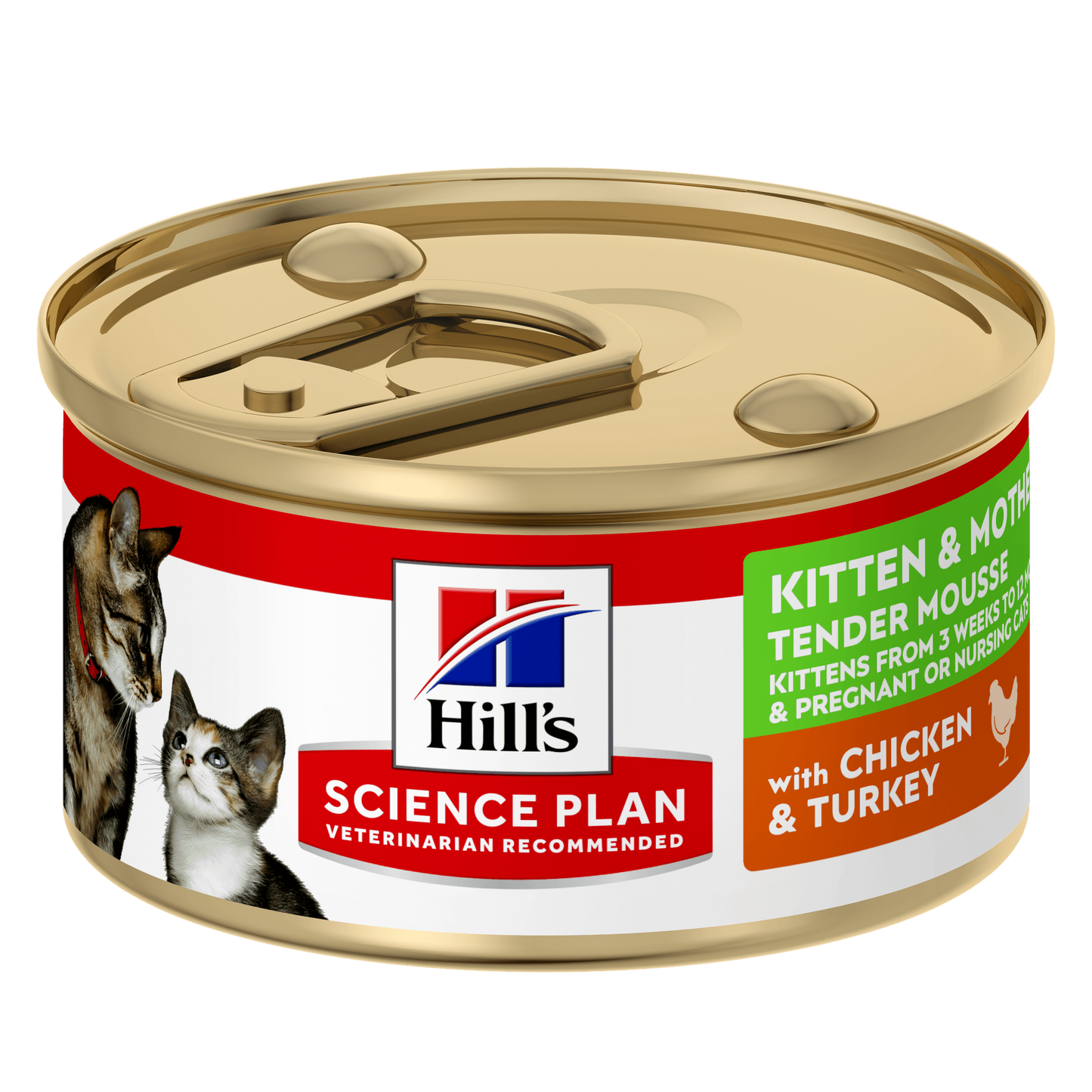 Hill's Science Plan Kitten & Mother Tender Mousse Wet Food with Chicken & Turkey - 24 x 85g Can