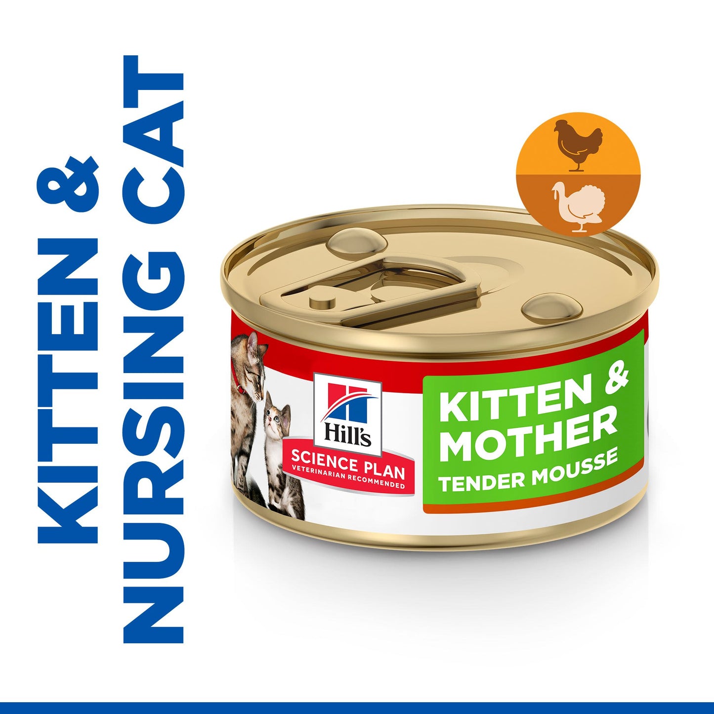Hill's Science Plan Kitten & Mother Tender Mousse Wet Food with Chicken & Turkey - 24 x 85g Can