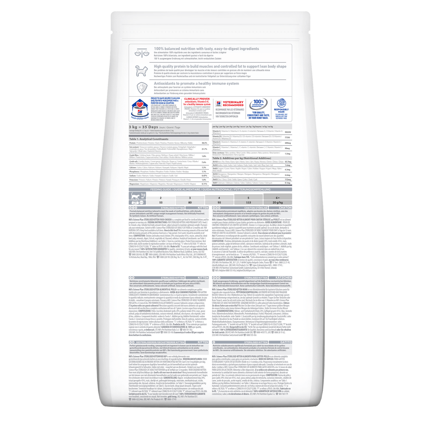 Hill's Science Plan Sterilised Kitten Dry Food with Chicken - 7kg Bag