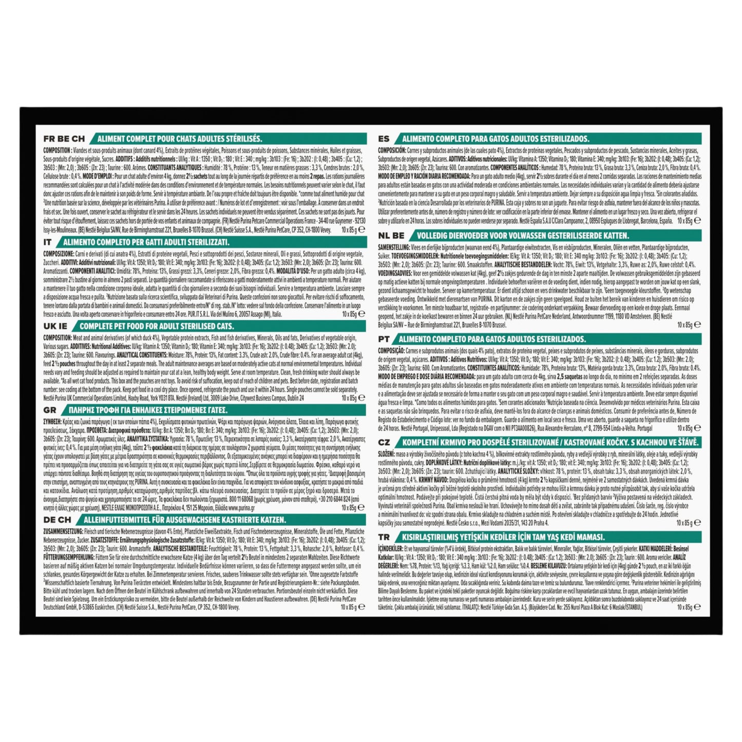 Pro Plan Sterilised Maintenance Duck in Gravy Wet Cat Food