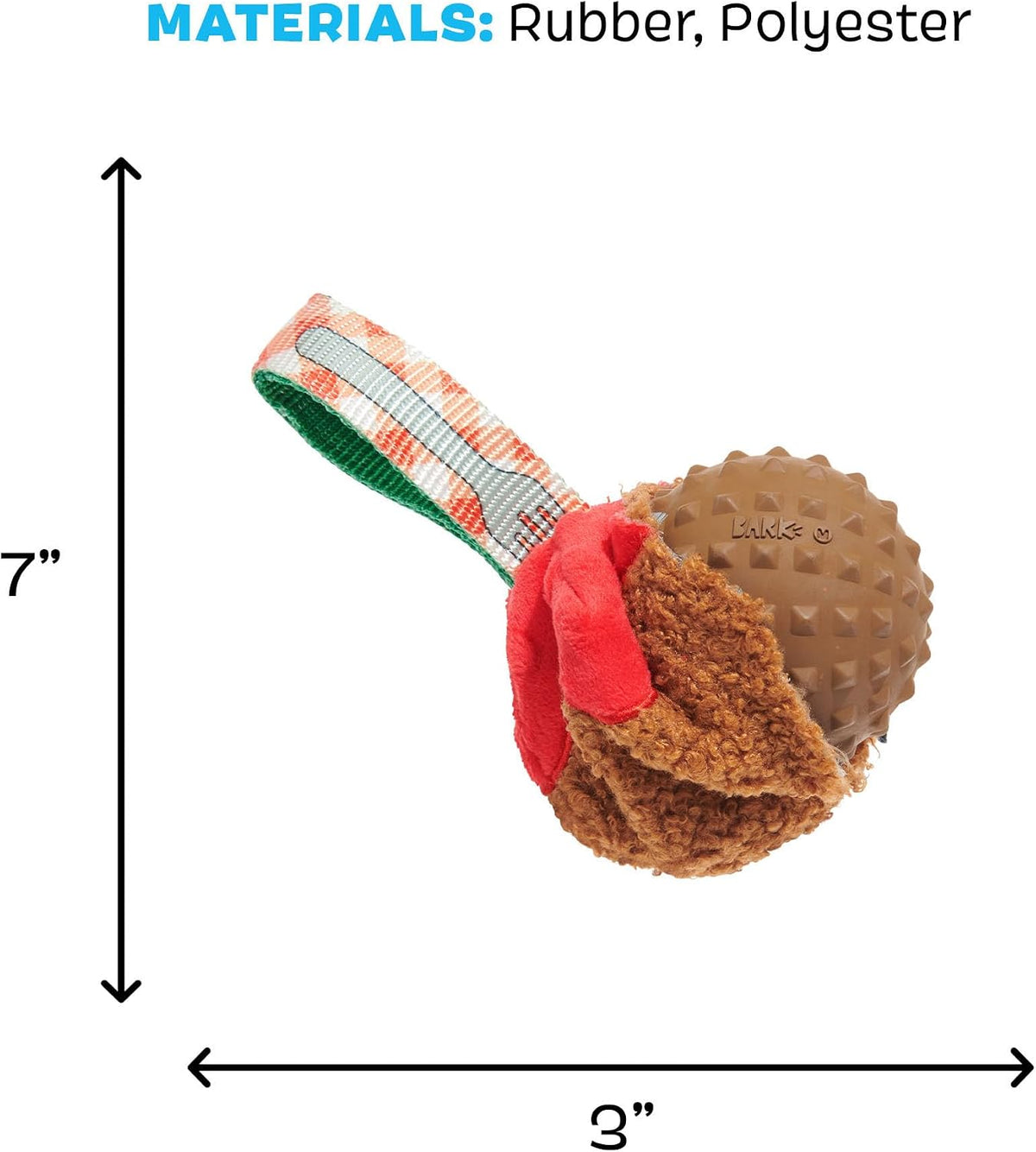 BARK Rip And Reveal Squeaky Meat-A-Ball Dog Toy