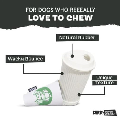 BARK Super Chewer Pupkin Spice Yappucino Treat-Dispensing Dog Toy