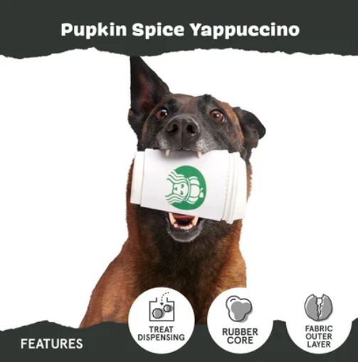 BARK Super Chewer Pupkin Spice Yappucino Treat-Dispensing Dog Toy