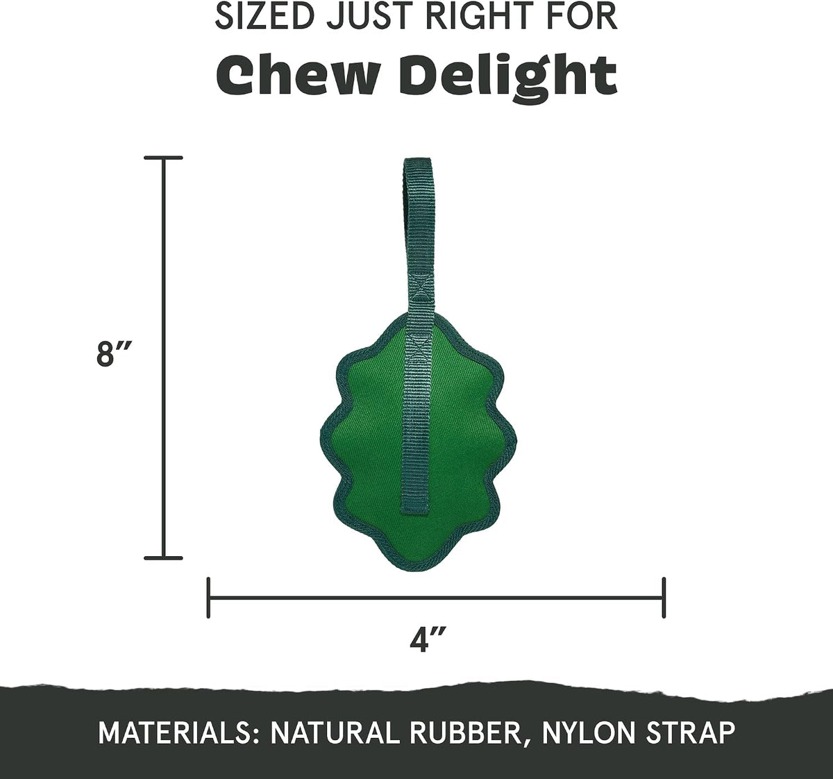 BARK Rip And Reveal Green Chew Leaf Dog Toy