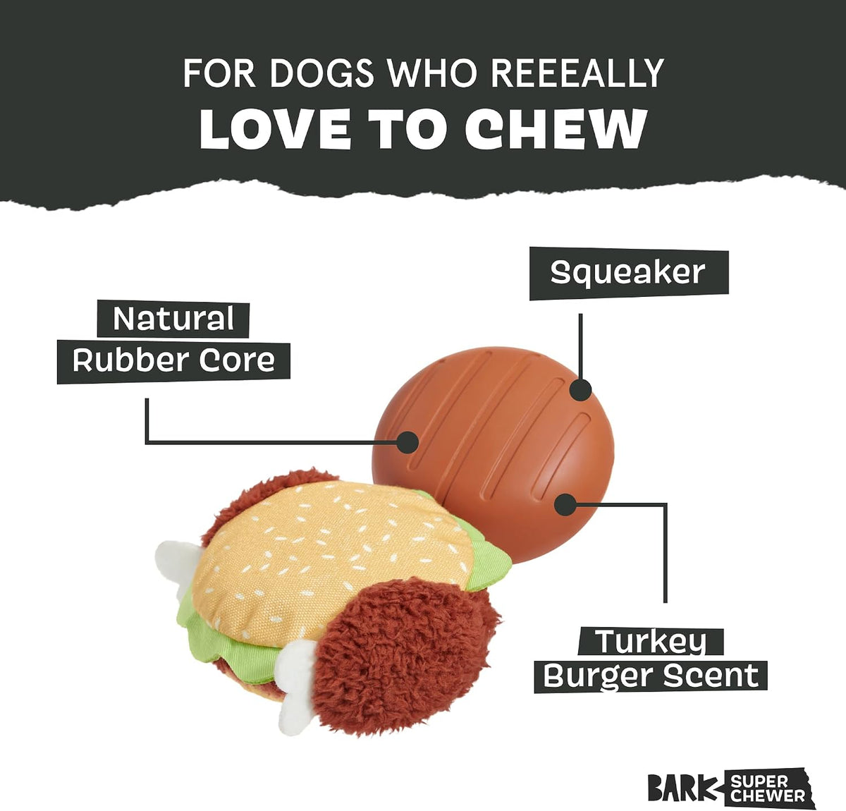BARK Rip & Reveal Turkey Barker Dog Toy