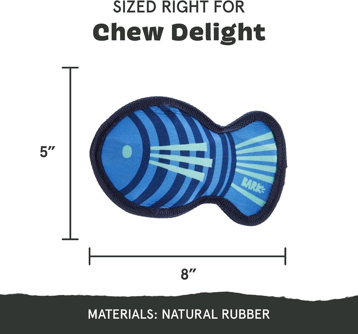 BARK Rip And Reveal Blue Rad Herring Dog Toy