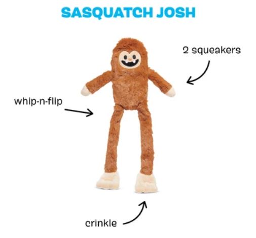 BARK Whip-N-Flip Sasquatch Josh Dog Toy