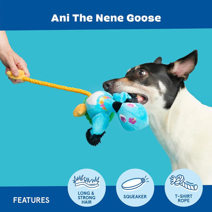 BARK Whip-N-Flip Ani The Nene Goose Dog Toy