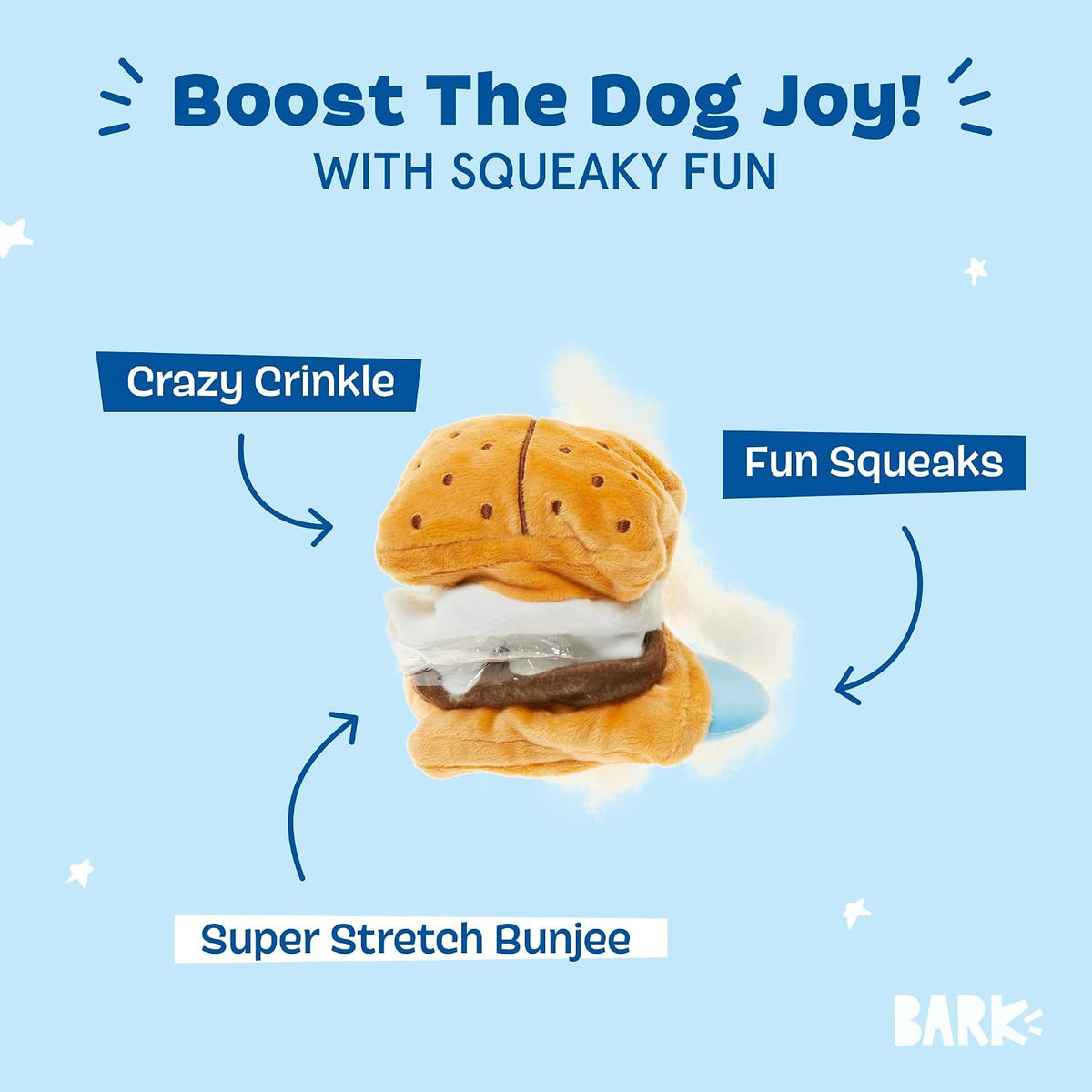BARK More S'Mores Super-Dtretch Bungee Dog Toy