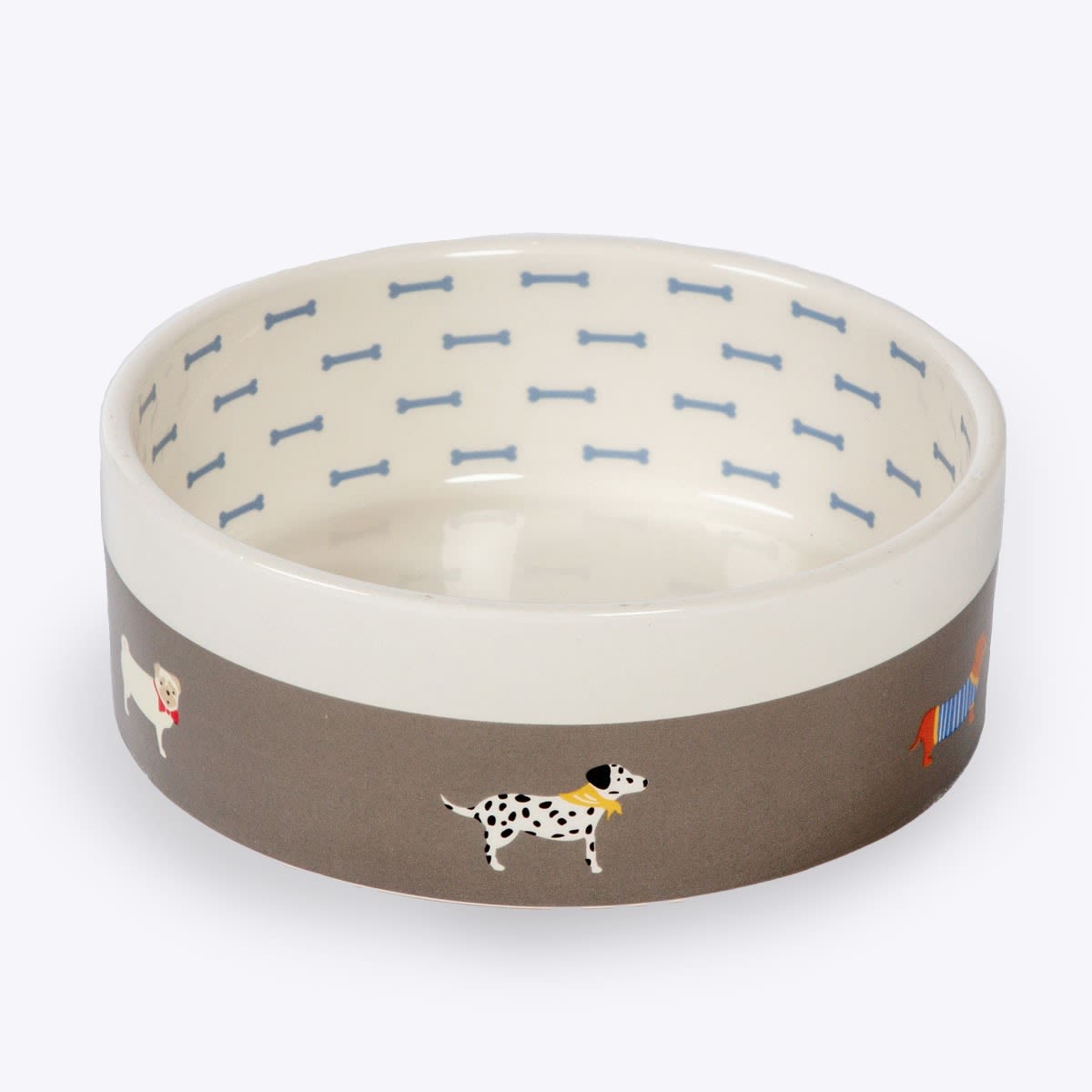 Danish Design FatFace Marching Dog Bowl - Grey