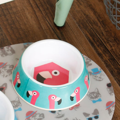 Ministry Of Pets Melamine Non-slip Pet Bowl - Flamingo
