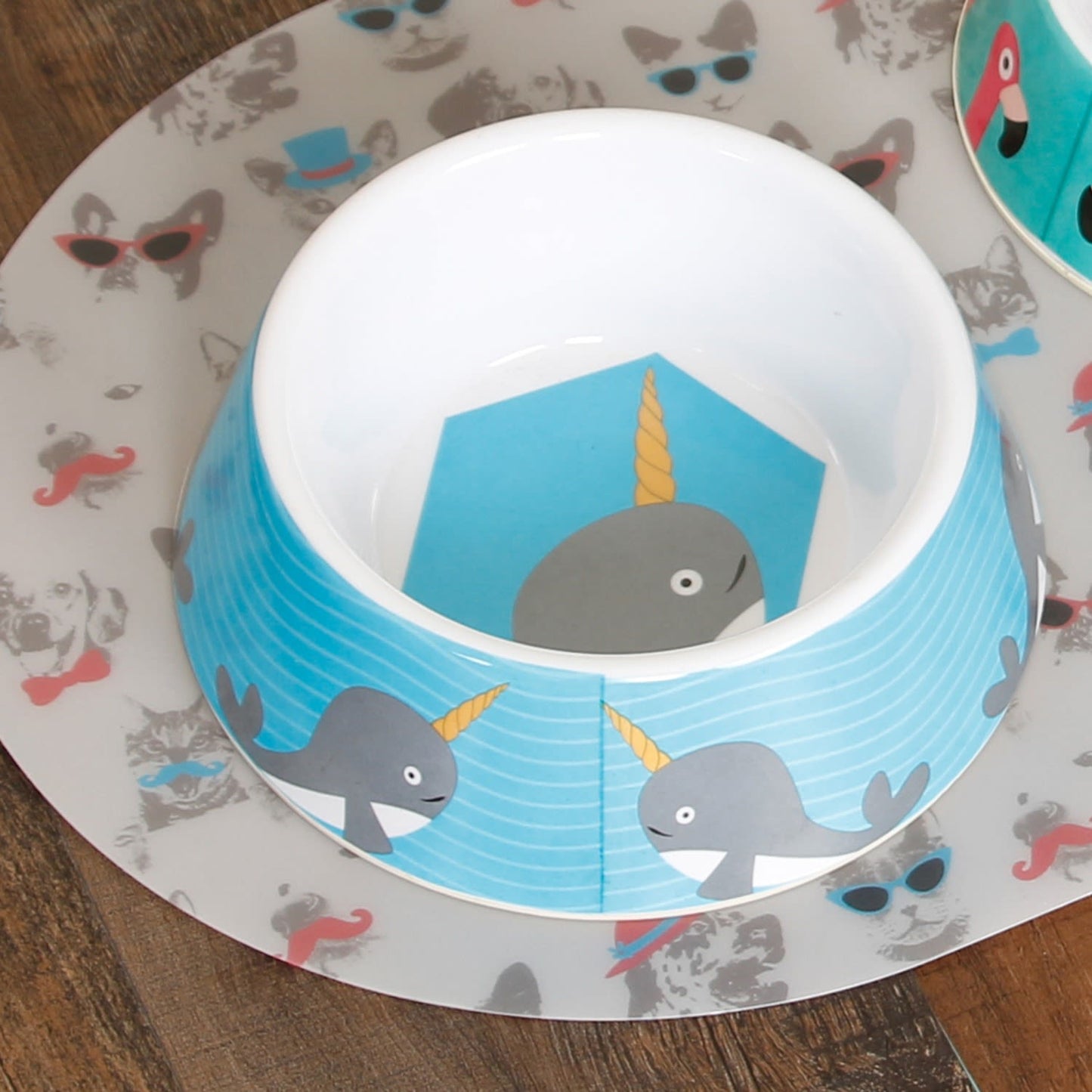 Ministry Of Pets Melamine Non-slip Pet Bowl - Narwhal