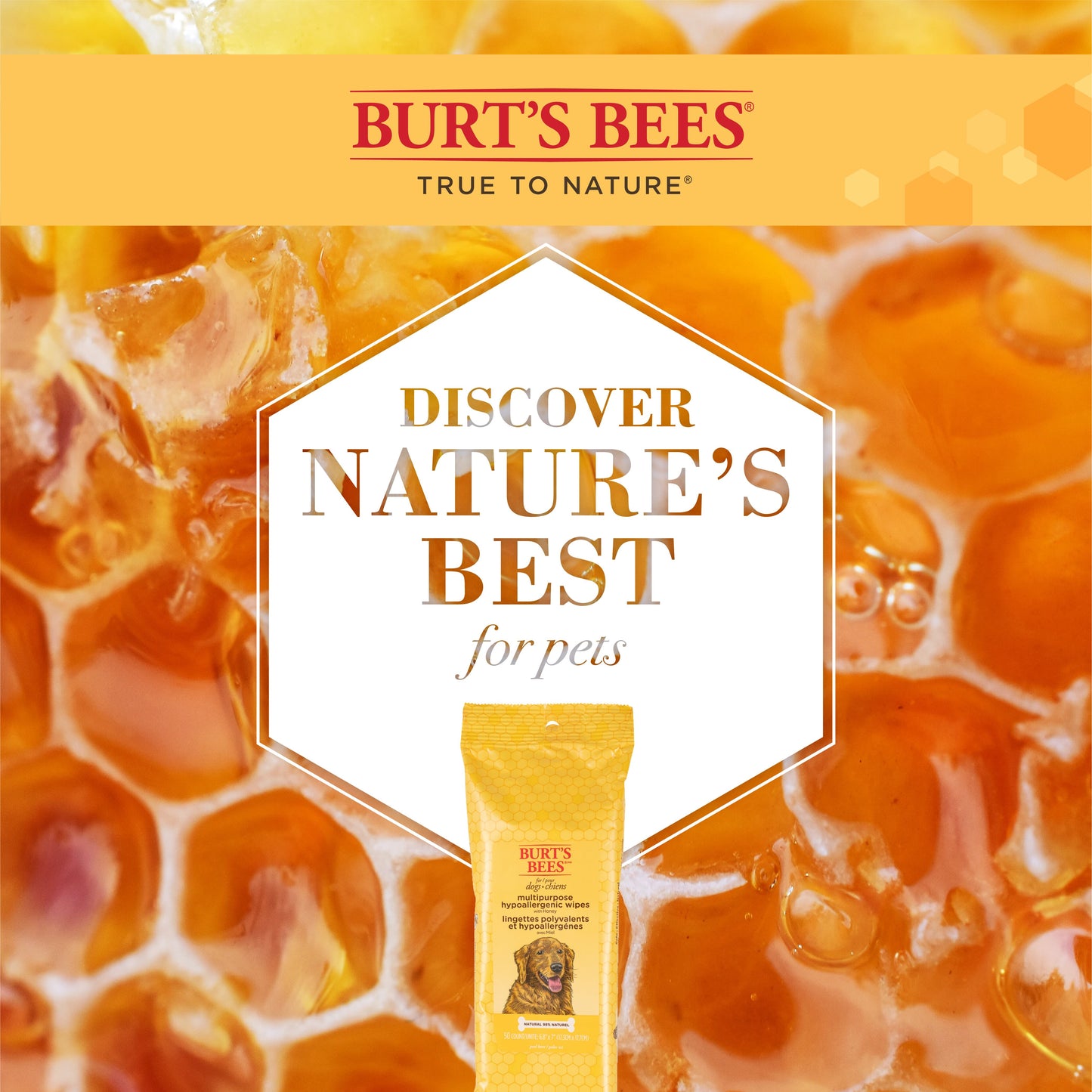 Burt's Bees Multipurpose Dog Wipes with Honey