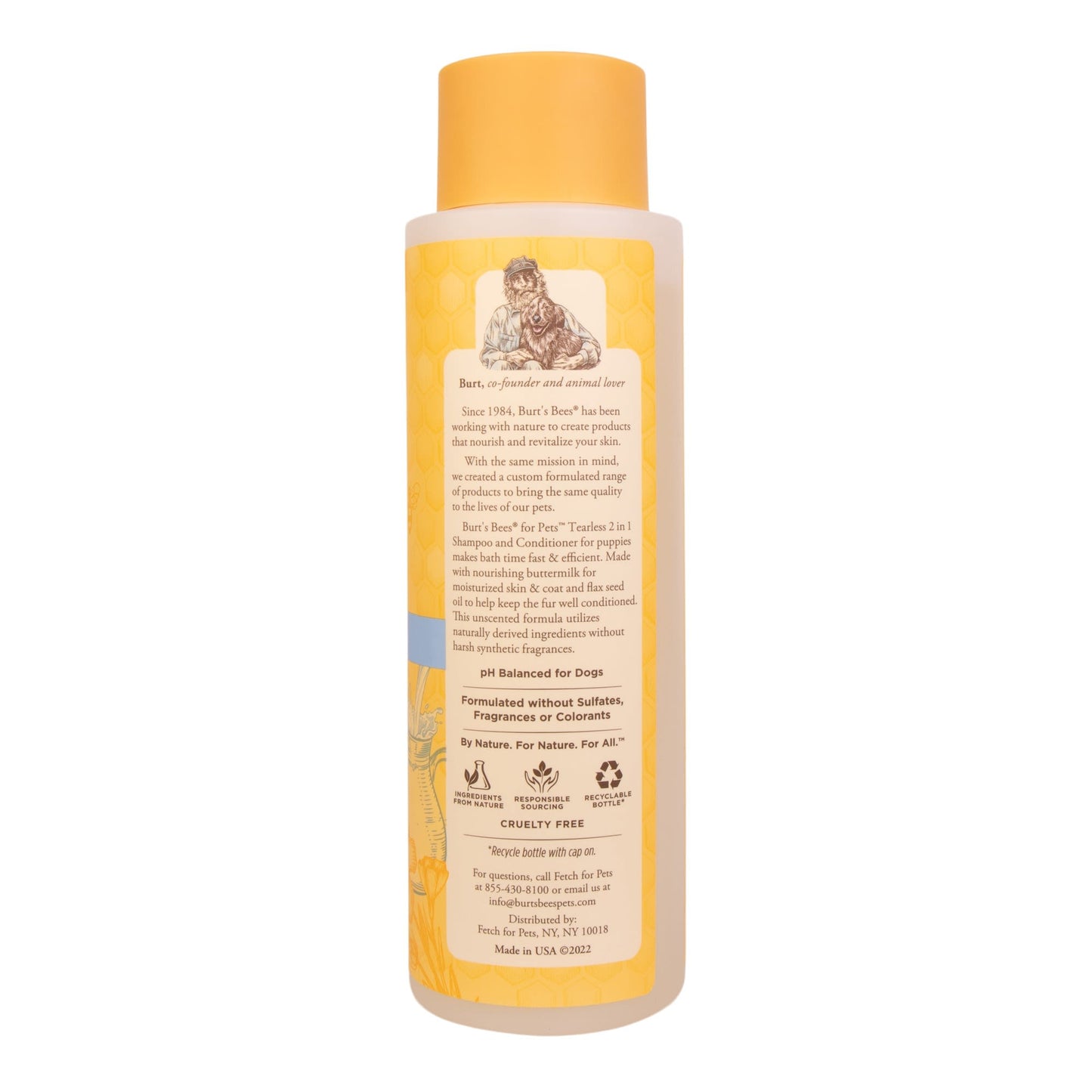 Burt's Bees Tearless 2 in 1 Shampoo and Conditioner for Puppies with Buttermilk & Linseed Oil