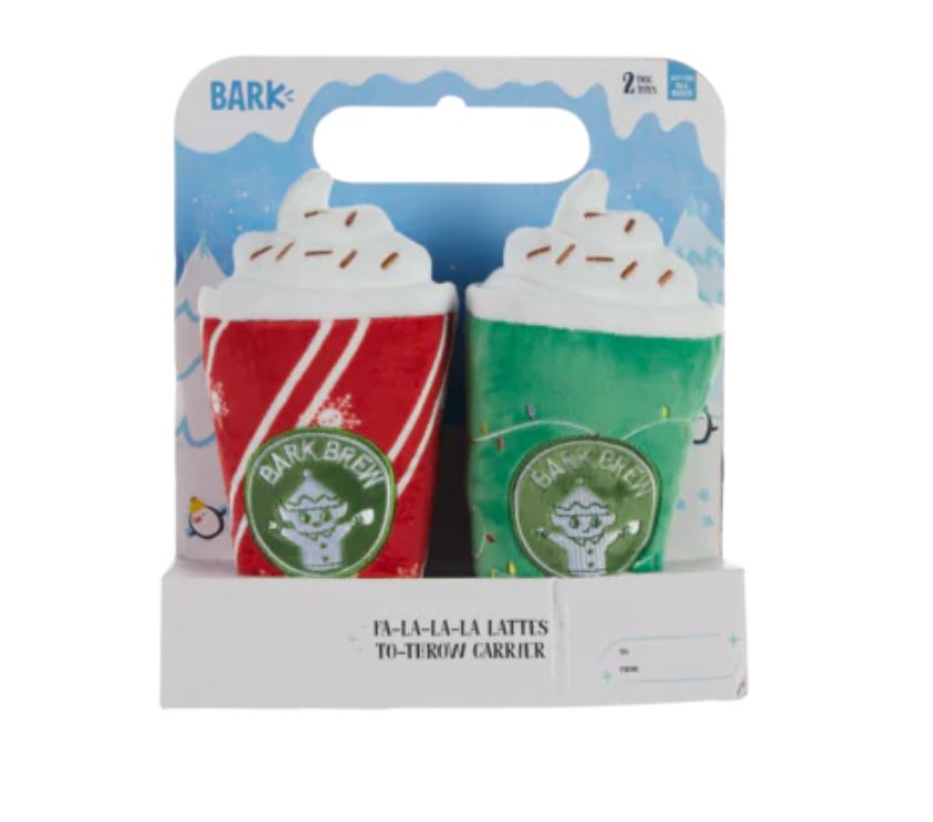 BARK Christmas Fa-la-la-la Lattes Dog Toy