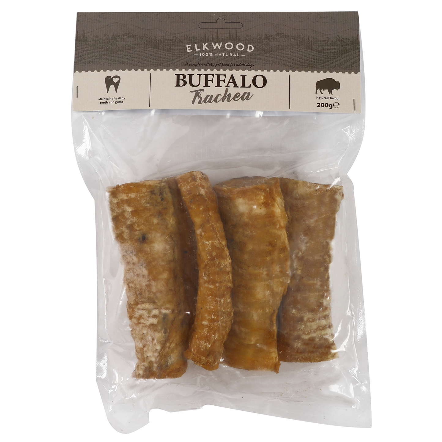 Elkwood 100% Buffalo Trachea Dog Treat | 200g