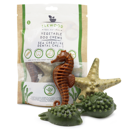 Elkwood Seaweed & Vegetable Dental Dog Chews | Large 10-Pack