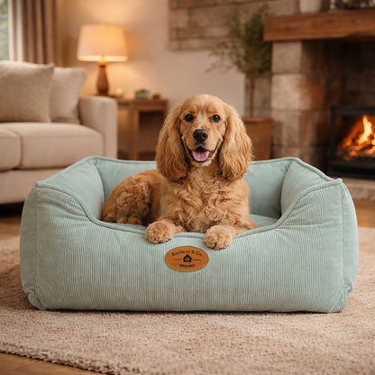 Banbury & Co Rural Retreats Seafoam Corduroy Box Dog Bed