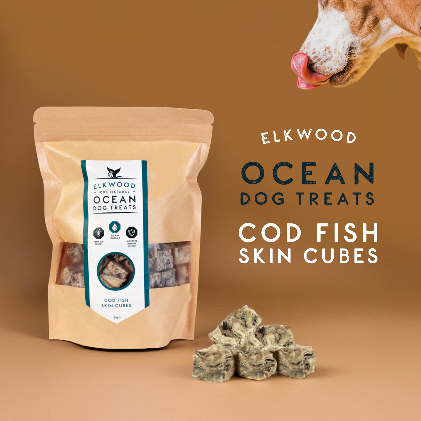 Elkwood Cod Fish Skin Cubes | 130g