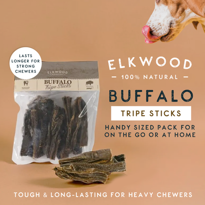 Elkwood 100% Buffalo Tripe Sticks Dog Treat | 200g