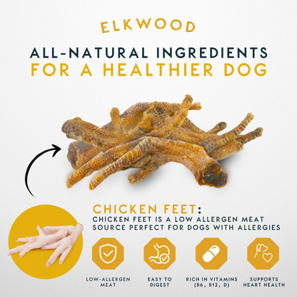 Elkwood 100% Chicken Feet Dog Treat | 160g