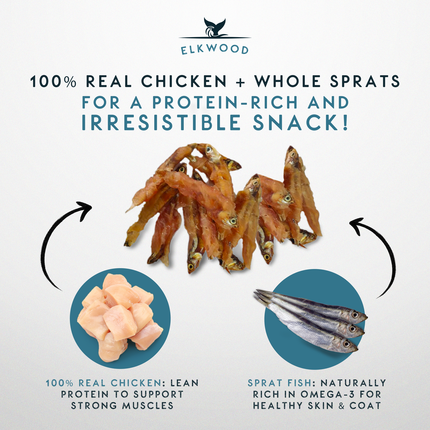 Elkwood 100% Chicken Wrapped Sprats | 70g