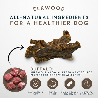 Elkwood 100% Buffalo Natural Jerky Dog Treat | 400g