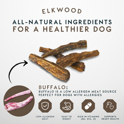 Elkwood 100% Buffalo Natural Tail Dog Treat | 200g