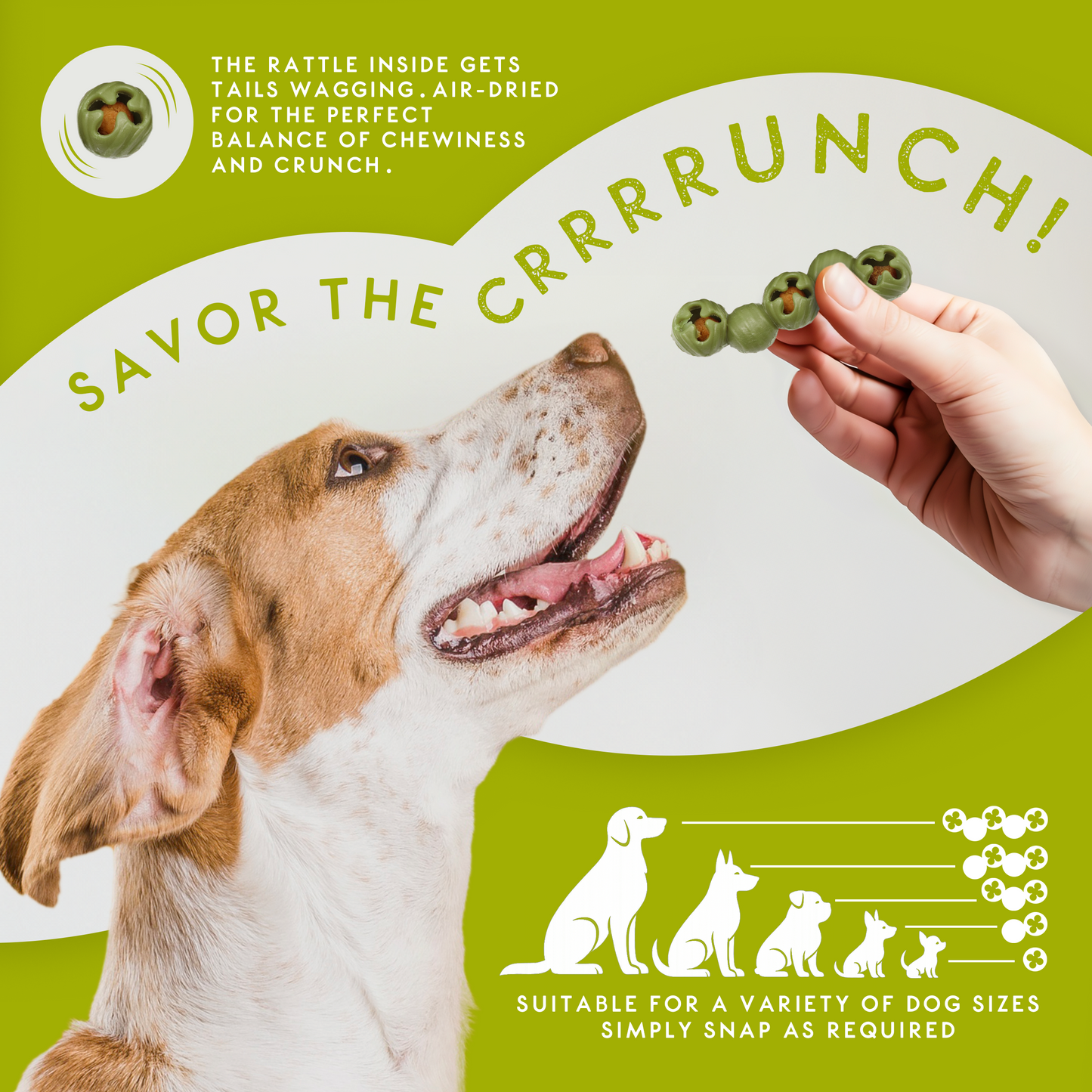 Elkwood Rattlesnaps Broccoli & Apple Dental Chew with Chicken | 50g x 10-Pack