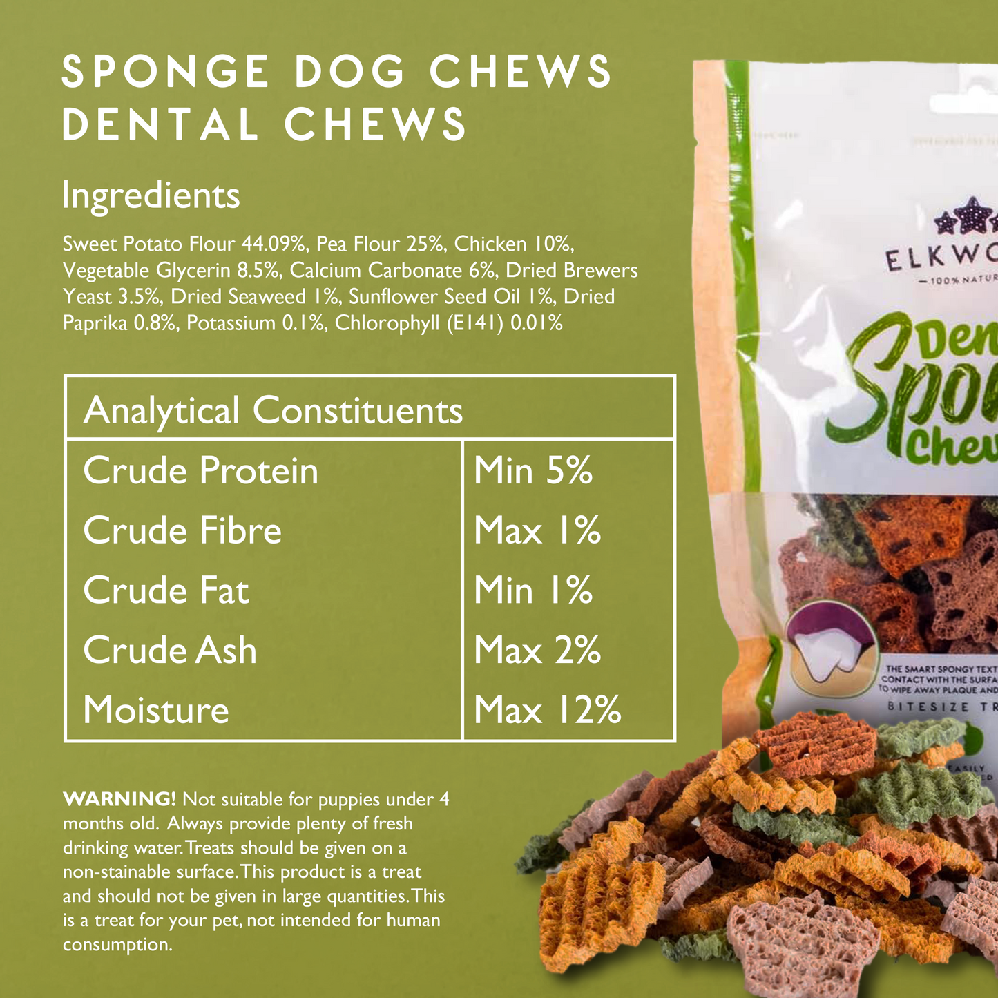 Elkwood Sponge Dental Training Treats | 100g