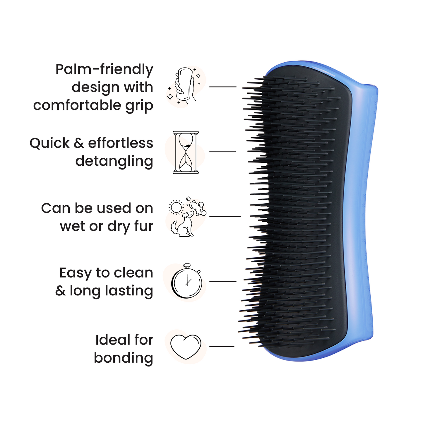 Pet Teezer Detangling Dog Grooming Brush Blue Large