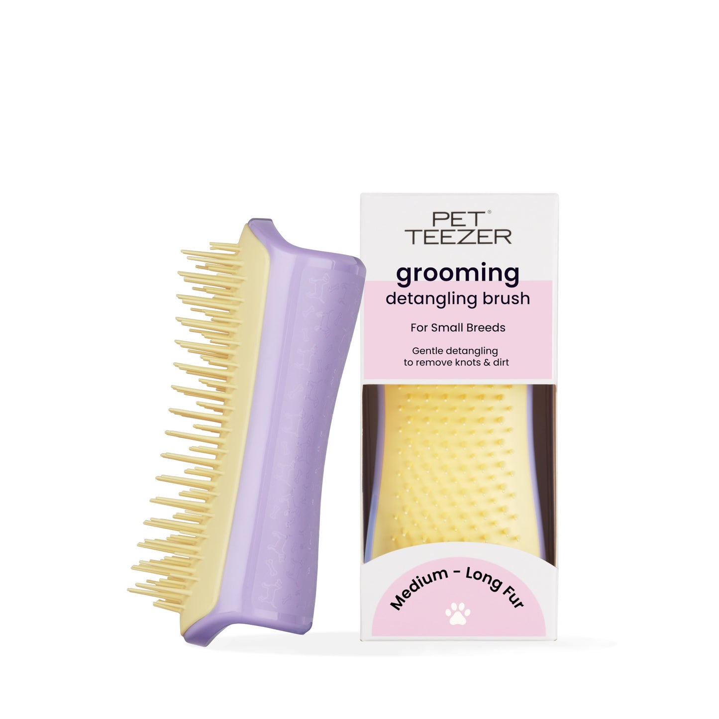 Pet Teezer Detangling Dog Grooming Brush Lilac Small