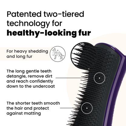 Pet Teezer De-Shedding Dog Brush Purple Large