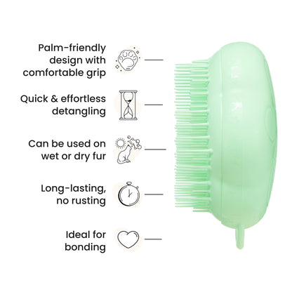 Pet Teezer Detangling Cat Grooming Brush Green