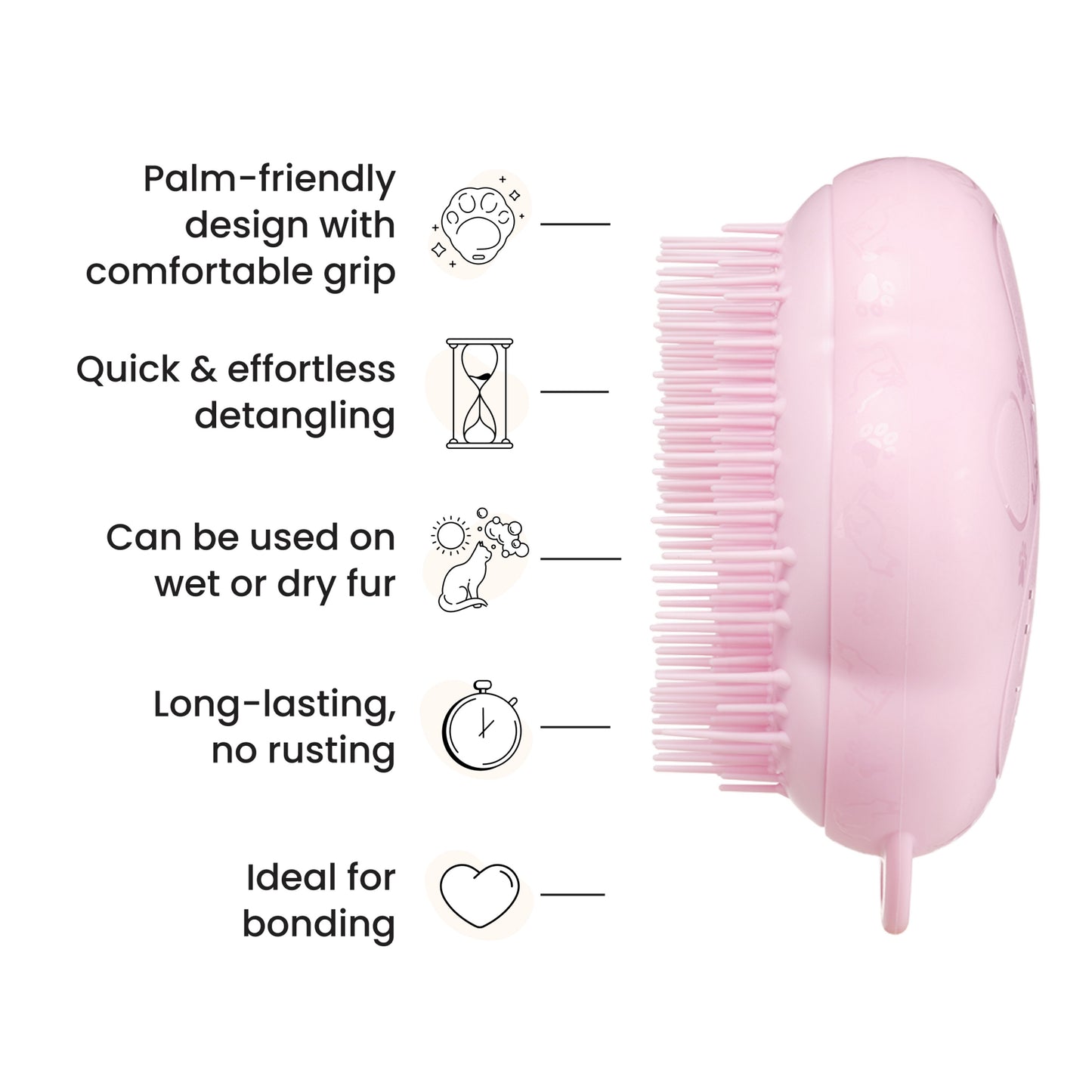 Pet Teezer Detangling Cat Grooming Brush Pink