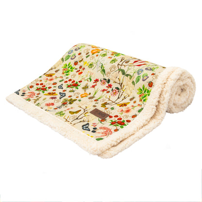 Royal Horticultural Society Pets in the Garden Printed Sherpa Blanket
