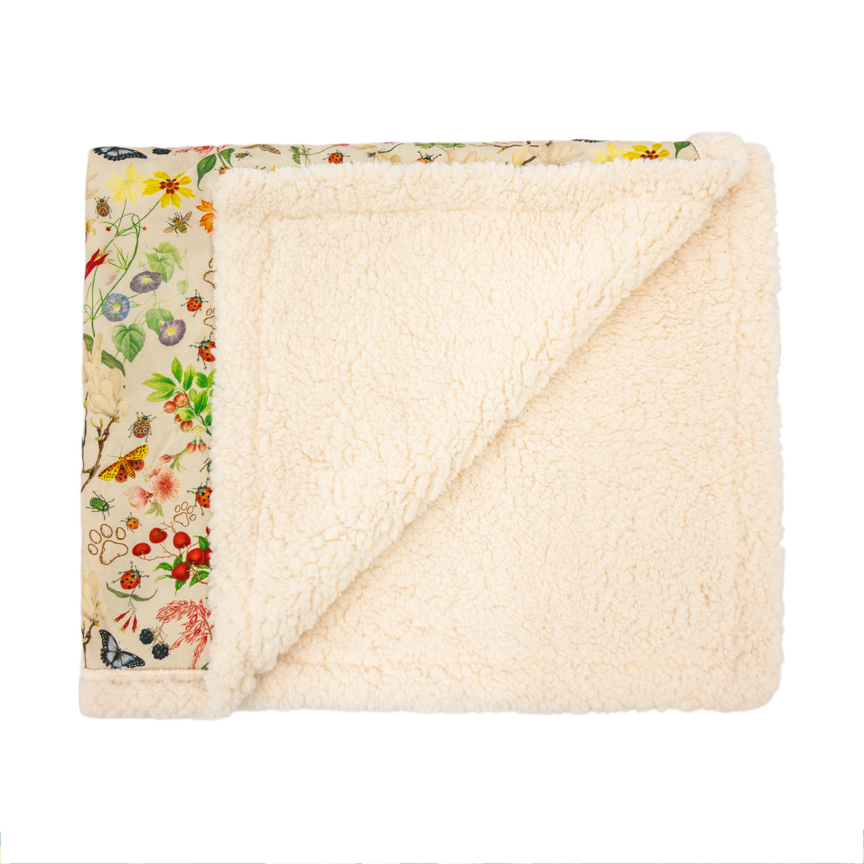Royal Horticultural Society Pets in the Garden Printed Sherpa Blanket