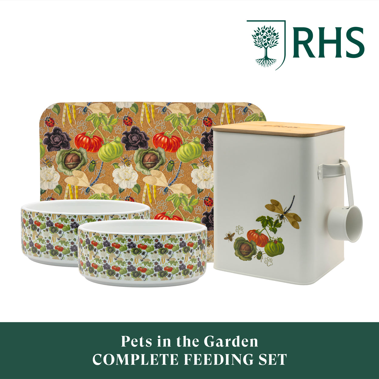Royal Horticultural Society Pets in the Garden Complete Feeding Set | Small/Medium
